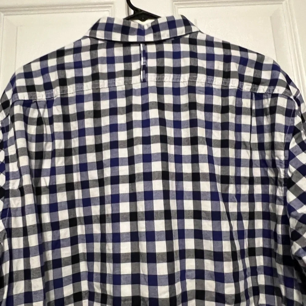 Banana Republic Men’s XL Flannel Camden Fit Button Up Shirt Plaid Blue X Large